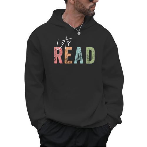 Let's Read Book Nerd Reading Book Lover Librarian Teacher Men Hoodie - teacherstshirts.com UK