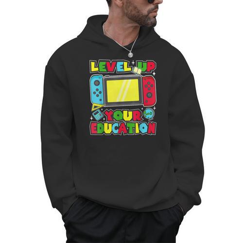 Level Up Your Education Gaming Inspired Teacher Gamers Men Hoodie - teacherstshirts.com UK