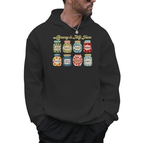 Library Is My Jam Librarian Appreciation Reading Teacher Men Hoodie - teacherstshirts.com