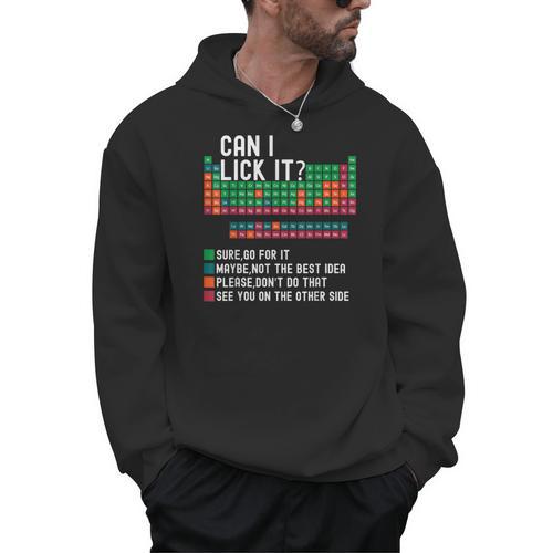 Can I Lick It Periodic Table Science Teacher Chemistry Men Hoodie - teacherstshirts.com UK