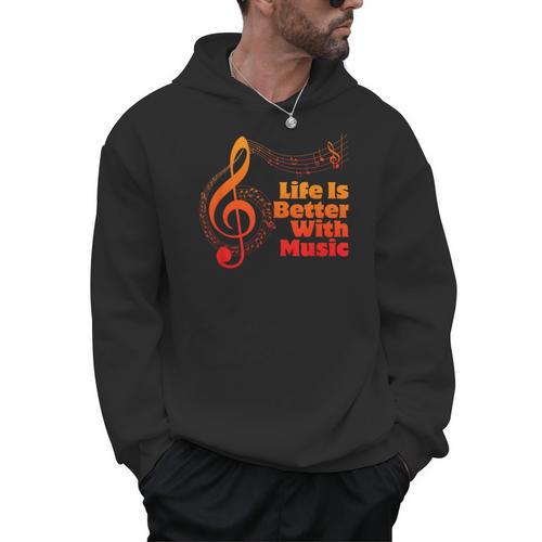 Life Is Better With Music Theory Musician Teacher Notes Clef Men Hoodie - teacherstshirts.com AU