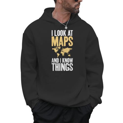 I Look At Maps And i Know Things Teacher Geographer Men Hoodie - teacherstshirts.com DE