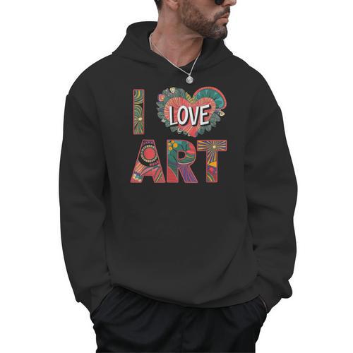 I Love Art Artist Painter Colorful Painting Art Teacher Men Hoodie - teacherstshirts.com UK