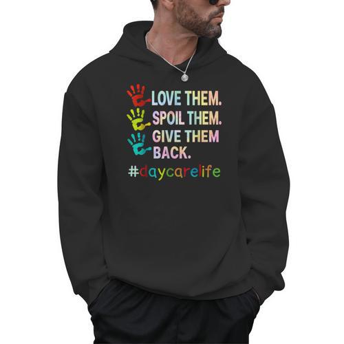 Love Daycare Provider Childcare Teacher Tie Dye Men Hoodie - teacherstshirts.com