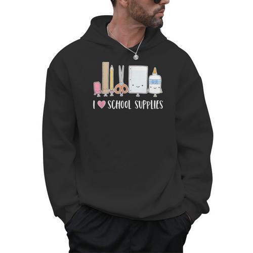 I Love School Supplies Teacher Shirt Men Hoodie - teacherstshirts.com