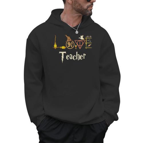Love Teacher Wizards Back To School Halloween Men Hoodie - teacherstshirts.com UK