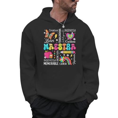 Maestra Spanish Teacher Back To School Maestra De Espanol Men Hoodie - teacherstshirts.com AU