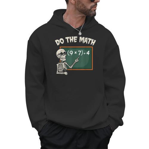 Do The Math 67 Meme Joke Halloween Skeleton Math Teacher Men Hoodie - teacherstshirts.com