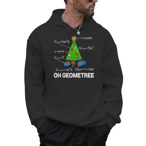 Math Geometry Christmas Tree Geometree Teacher Men Hoodie - teacherstshirts.com UK
