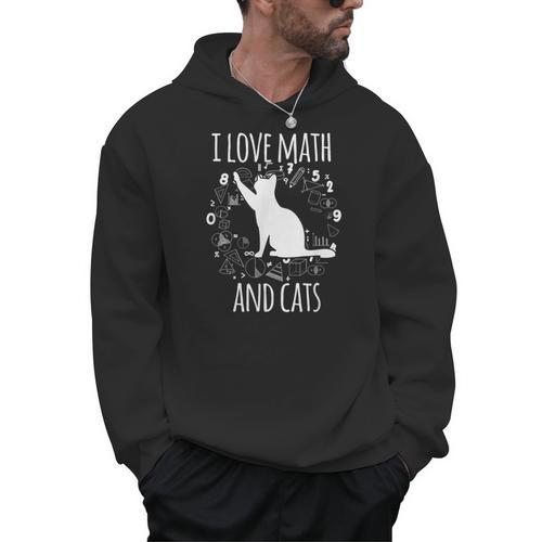 Math Nerd Math Teacher Cat Lover I Love Math And Cats Men Hoodie - teacherstshirts.com