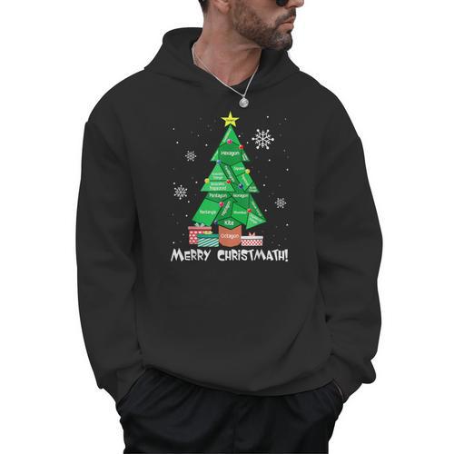 Math Teacher Polygon Christmas Tree Geometry Merry Christmas Men Hoodie - teacherstshirts.com DE