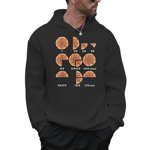Maths Day Costume Idea Kids Teachers Pizza Slice Fraction Men Hoodie - teacherstshirts.com UK