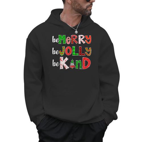 Be Merry Be Jolly Be Kind Merry Christmas Teacher Xmas Pjs Men Hoodie - teacherstshirts.com AU