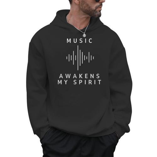 Music Awakens My Spirit Inspiring Musician Teacher Quote Men Hoodie - teacherstshirts.com CA