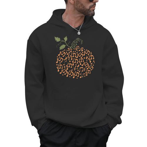 Music Notes Pumpkin Fall Music Teacher Autumn Halloween Men Hoodie - teacherstshirts.com AU