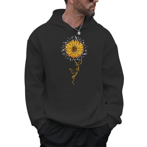 Music Teacher Shirt Sunflower Music Notes Musician Singer Men Hoodie - teacherstshirts.com AU