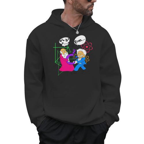 Nerdy Pythagoras Fighting Over C Squared Math Teacher Men Hoodie - teacherstshirts.com