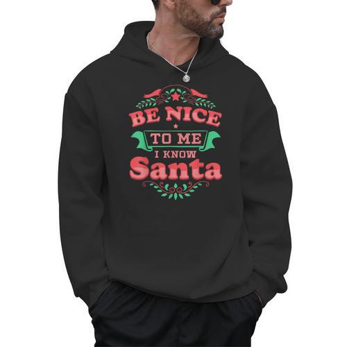 Be Nice To Me I Know Santa Teacher Christmas Men Women Men Hoodie - teacherstshirts.com UK