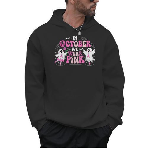 In October We Wear Pink Ballet Ghost Teacher Breast Cancer Men Hoodie - teacherstshirts.com UK