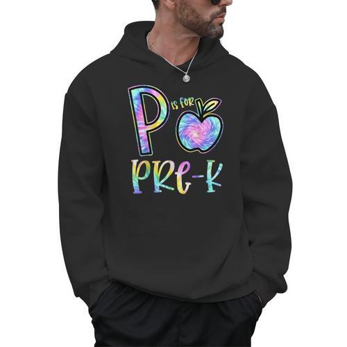 P Is For Pre-K Preschool Teacher Tie Dye Back To School Men Hoodie - teacherstshirts.com