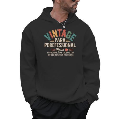 Paraprofessional Vintage Para Teacher 60s 70s 80s Men Hoodie - teacherstshirts.com CA