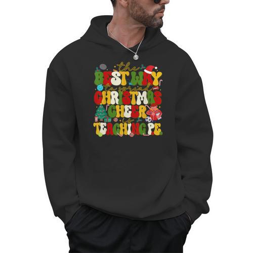 PE Teacher Christmas Holiday Men Hoodie - teacherstshirts.com