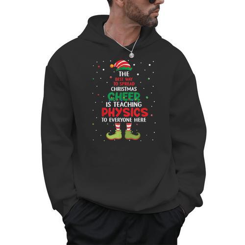 Physics Teacher Christmas Elf Christmas Cheer Men Hoodie - teacherstshirts.com CA