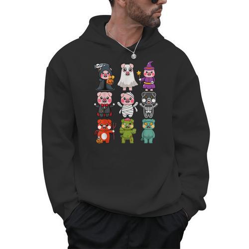 Pig Spooky Ghost Witch Boo-Jee Horror Pumpkin Pig Halloween Men Hoodie - Bostonterriersmerch.com