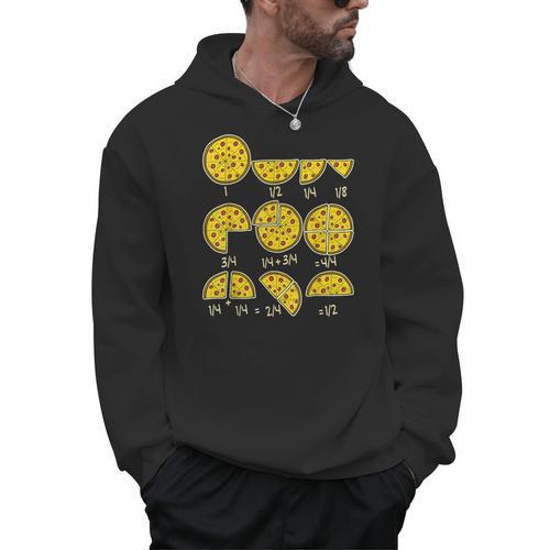 Pizza Salami Cheese Quick Math Fractions Math Teachers For Men Women Girls Kids Men Hoodie - teacherstshirts.com CA