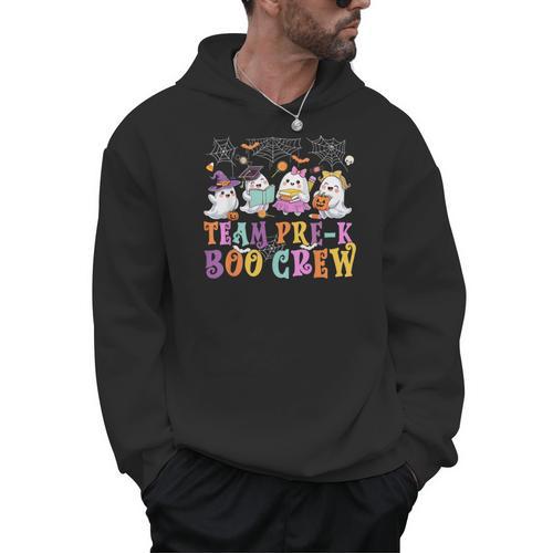 Pre-K Boo Crew Ghost Halloween Teacher Student Men Hoodie - teacherstshirts.com CA