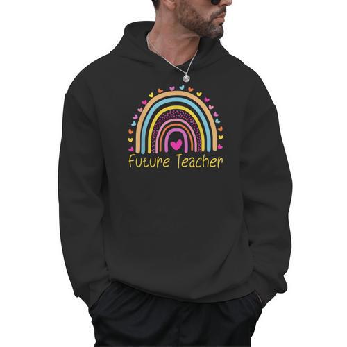 Pre-K Preschool Kindergarten Future Teacher Rainbow Men Hoodie - teacherstshirts.com CA