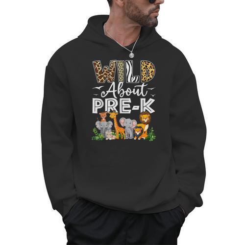 Pre-k Teacher Kids Back To School Wild About Pre-k Men Hoodie - teacherstshirts.com AU