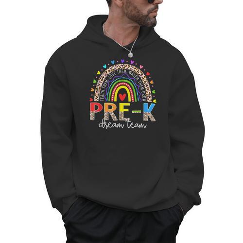 PreK Dream Team Leopard Rainbow Teacher Squad Back To School Men Hoodie - teacherstshirts.com AU