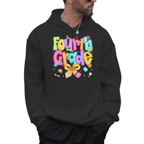 Preppy Fourth Grade Back To School 4th Grade Teacher Girls Men Hoodie - teacherstshirts.com UK
