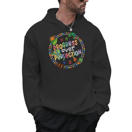 Progress Over Perfection Caterpillar Back To School Teacher Men Hoodie - teacherstshirts.com