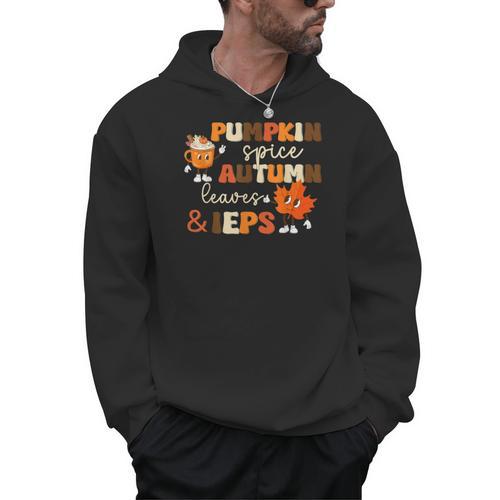 Pumpkin Spice Autumn Leaves IEPS Sped Teacher Fall Men Hoodie - teacherstshirts.com UK