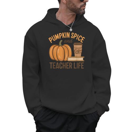 Pumpkin Spice And Teacher Life Halloween Teacher Men Hoodie - teacherstshirts.com AU