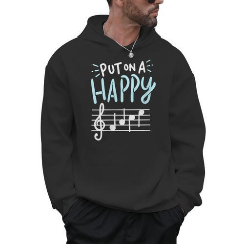 Put On A Happy Face Music Music Teacher Men Hoodie - teacherstshirts.com