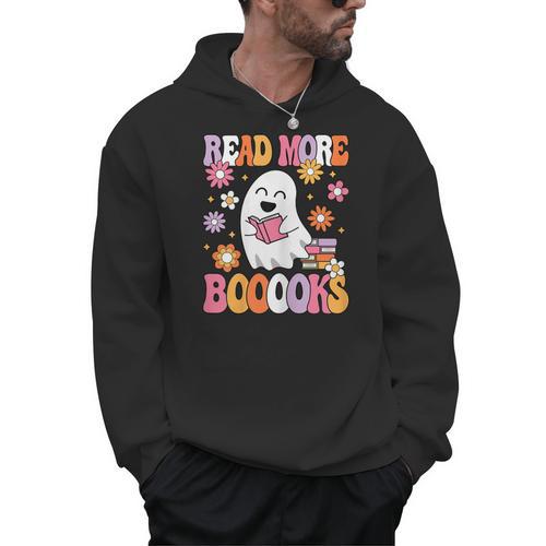 Read More Books Groovy Halloween Teacher Women Men Hoodie - teacherstshirts.com UK