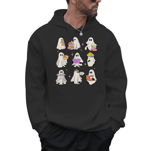 Read More Books Spooky Teacher Halloween Ghost Reading Book Men Hoodie - teacherstshirts.com UK
