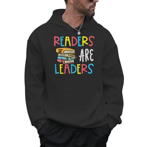Readers Are Leaders Reading Book Lover Teacher Women Men Kid Men Hoodie - teacherstshirts.com CA