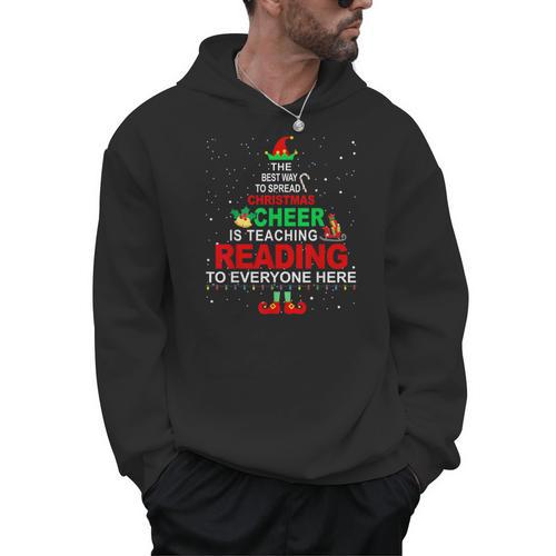 Reading Teacher Christmas Shirt Elf Christmas Cheer For Men Women Men Hoodie - teacherstshirts.com