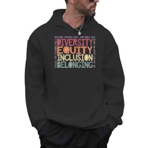 Retro Diversity Equity Inclusion Belonging DEIB Teacher Men Hoodie - teacherstshirts.com AU