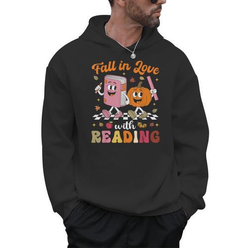 Retro Fall In Love With Learning Pumpkin Autumn Teacher Men Hoodie - teacherstshirts.com AU