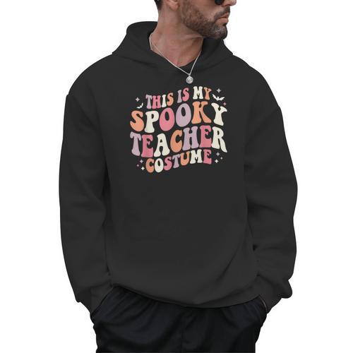 Retro Halloween This Is My Spooky School Teacher Costume Men Hoodie - teacherstshirts.com