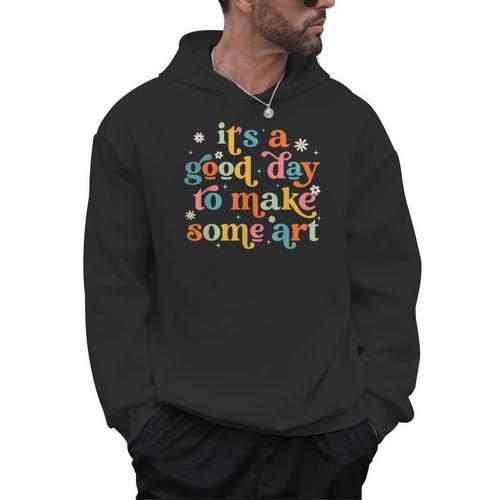 Retro It's a Good Day To Make Some Art Teacher Student Men Hoodie - teacherstshirts.com AU