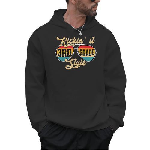 Retro Kickin It 3rd Grade Style Teacher Back To School Men Women Men Hoodie - teacherstshirts.com