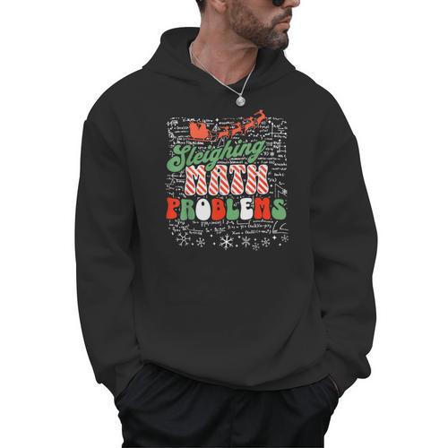 Retro Sleighing Math Problems Santa Math Teacher Christmas Men Hoodie - teacherstshirts.com AU