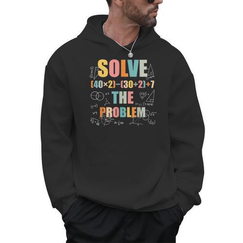 Retro Solve The Problem 67 Meme Joke Math Teacher Men Hoodie - teacherstshirts.com AU