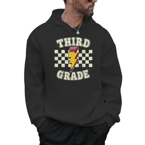 Retro Third Grade Teacher Lightning Bolt Pencil Teacher Kids Men Hoodie - teacherstshirts.com AU